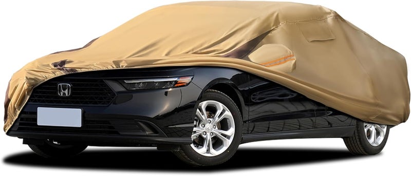 FSGRICH Accord Car Cover Waterproof All Weather Compatible with Honda Accord, Outdoor Heavy Duty Anti-UV Car Covers Rain Sun Snow Protection with Zipper and Windproof Buckle - Image 1
